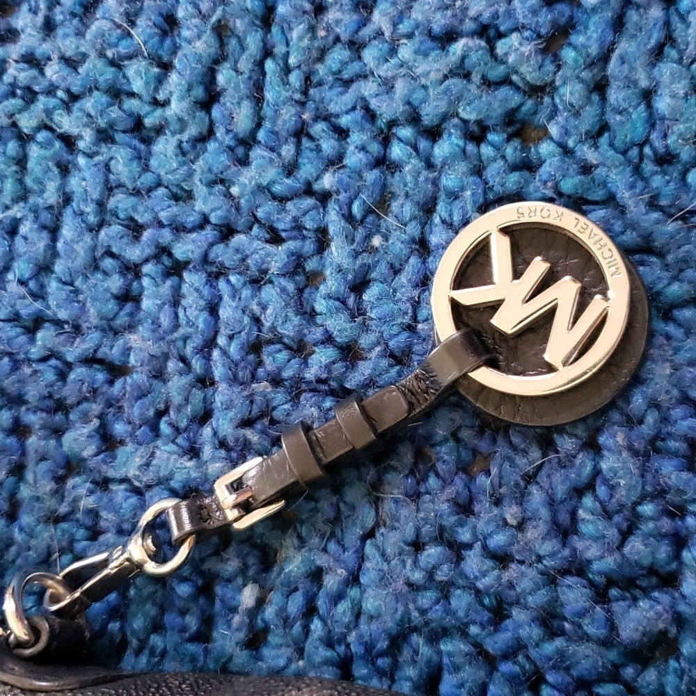 Michael Kors monogram crossbody leather bag, black, silver hardware - Picture 3 of 11